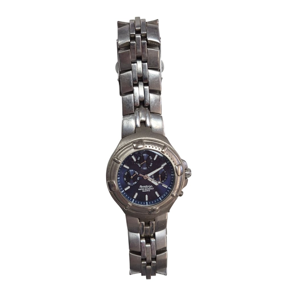 Armitron Mens Quartz Stainless Steel Wristwatch Water Resistant 165 Feet